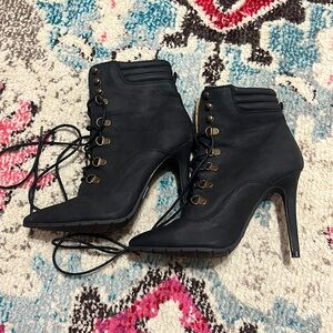 Pointed Toe Stiletto Heeled Booties